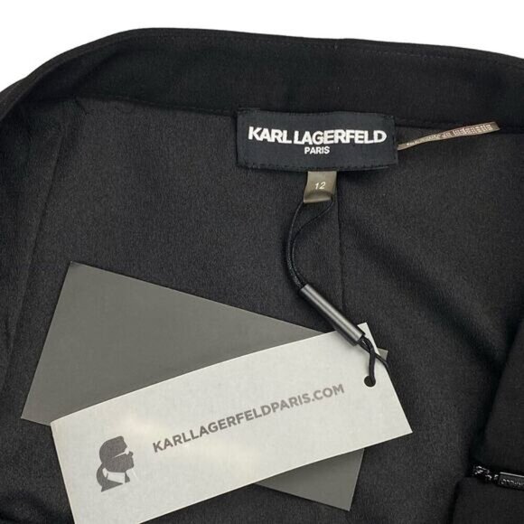 NWT KARL LAGERFELD Paris Colorblocked Floral Lace Pencil Skirt Sz 12 - Picture 5 of 7